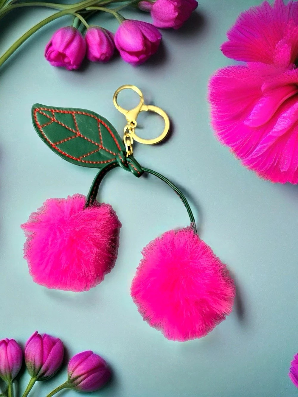 Pink Pom-Pom Keychain💖